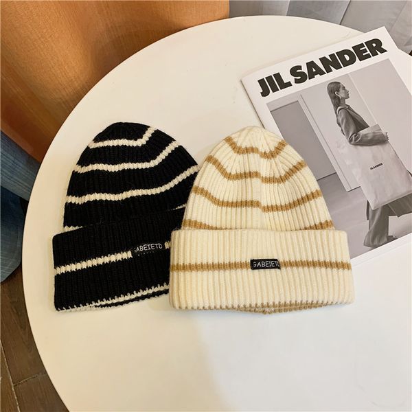 wool hat women's fashion designer knitted temperament small fresh stripe autumn winter lovers versatile harajuku, Blue;gray
wool hat women's fashion designer knitted temperament small fresh stripe autumn winter lovers versatile harajuku, Blue;gray