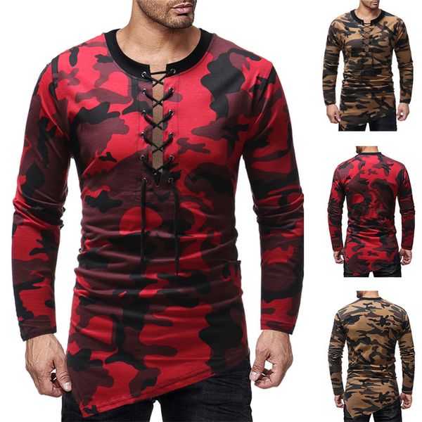 o-neck fashion natural color tees mens casual designer camouflage drawstring tshirts long sleeve, White;black
o-neck fashion natural color tees mens casual designer camouflage drawstring tshirts long sleeve, White;black