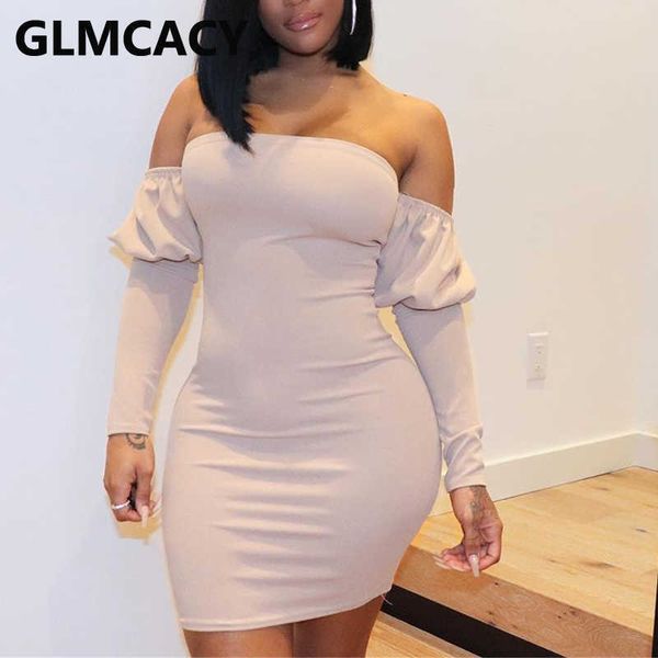 women off shoulder long sleeve puff sleeve bodycon mini dress 210702, Black;gray 
women off shoulder long sleeve puff sleeve bodycon mini dress 210702, Black;gray