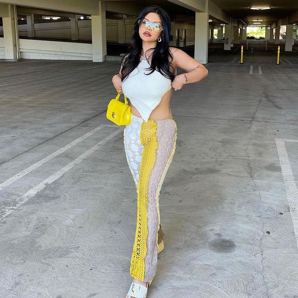 women's pants & capris ladies summer fashion beach knitted hollow color stitching see lhrough mesh crochet lawe tight party club wear, Black;white
women's pants & capris ladies summer fashion beach knitted hollow color stitching see lhrough mesh crochet lawe tight party club wear, Black;white