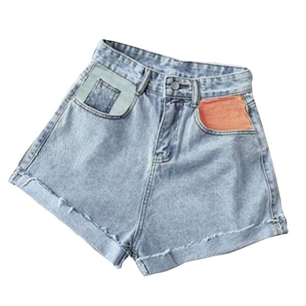 women's shorts women summer high waist denim color block patchwork rolled hem wide leg mini jeans casual loose trousers, White;black
women's shorts women summer high waist denim color block patchwork rolled hem wide leg mini jeans casual loose trousers, White;black