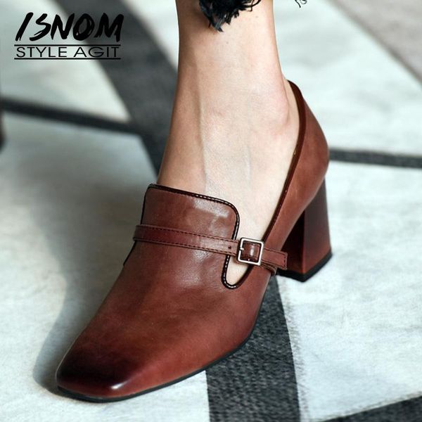 dress shoes isnom high heels pumps women square toe footwear cow leather office female fashion buckle woman spring 2021, Black
dress shoes isnom high heels pumps women square toe footwear cow leather office female fashion buckle woman spring 2021, Black