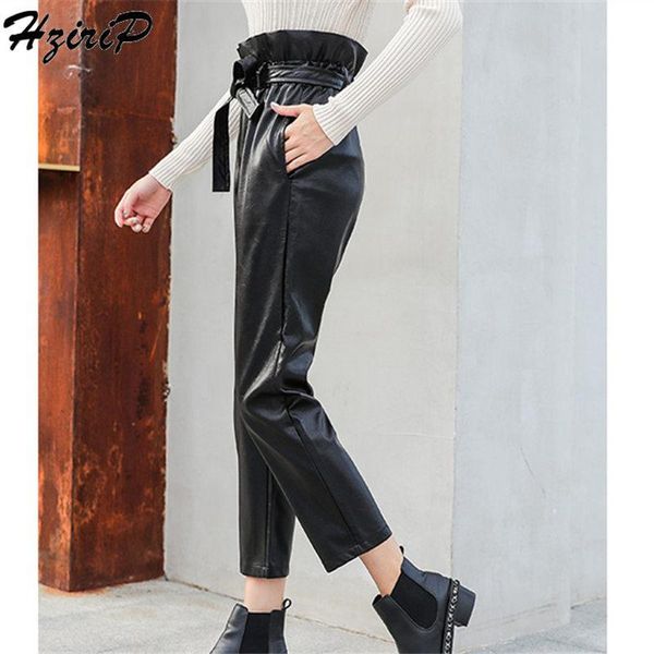 women's pants & capris hzirip 2021 autumn solid waist simple pu leather texture comfortable all-match 4 size ankle-length, Black;white
women's pants & capris hzirip 2021 autumn solid waist simple pu leather texture comfortable all-match 4 size ankle-length, Black;white