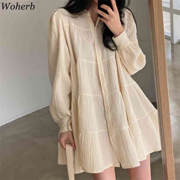 korean casual long lantern sleeve pleated dress women elegant round neck mini loose dresses chic robe vestido 210519, Black;gray
korean casual long lantern sleeve pleated dress women elegant round neck mini loose dresses chic robe vestido 210519, Black;gray