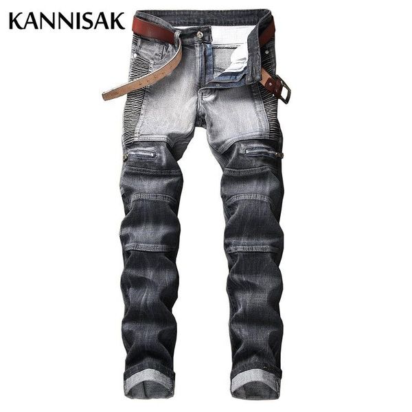 men's jeans kannisak fashion men streetwear moto bikers male denim stretch vintage full length trousers casual straight, Blue
men's jeans kannisak fashion men streetwear moto bikers male denim stretch vintage full length trousers casual straight, Blue