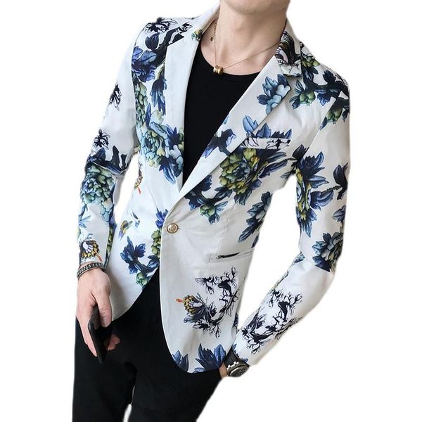 men's suits & blazers high-end fashion personality floral suit jacket men, trend nightclub hairdresser slim printed suit, night stage c, White;black
men's suits & blazers high-end fashion personality floral suit jacket men, trend nightclub hairdresser slim printed suit, night stage c, White;black