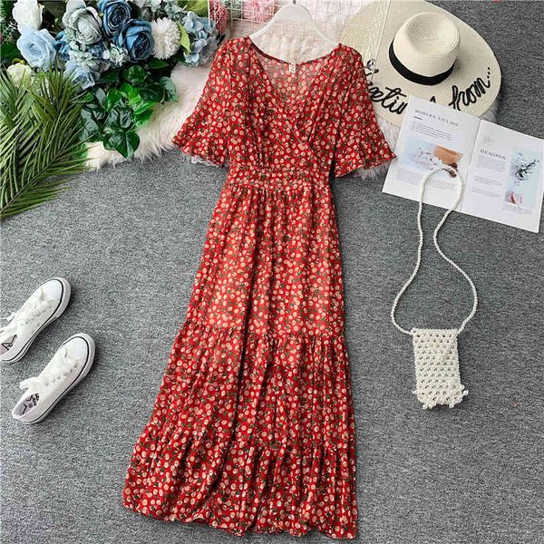casual dresses summer floral long chiffon v-neck cherries printed a-line one-piece boho beach maxi xfrr, Black;gray
casual dresses summer floral long chiffon v-neck cherries printed a-line one-piece boho beach maxi xfrr, Black;gray