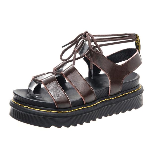 designer women bandage platform shoes female retro thick bottom genuine leather sandals summer high beach slippers, Black
designer women bandage platform shoes female retro thick bottom genuine leather sandals summer high beach slippers, Black
