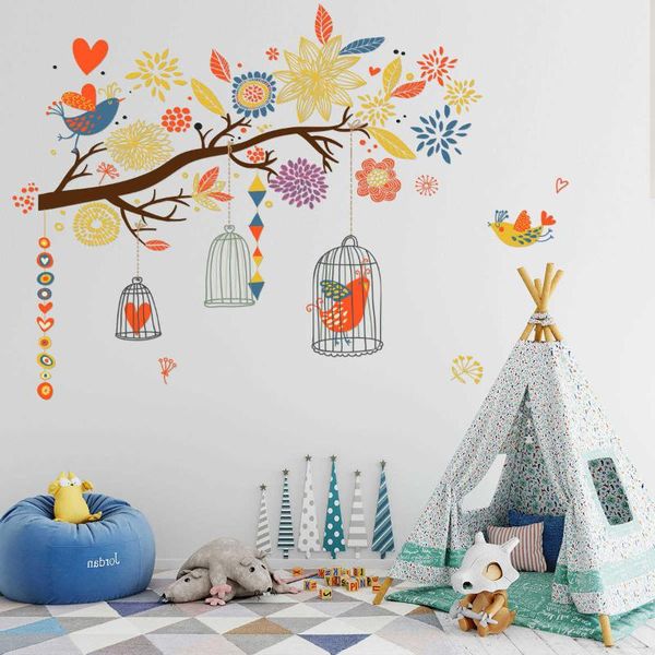wall stickers y1527 colorful branch birdcage creative personalized children's room kindergarten decorative
wall stickers y1527 colorful branch birdcage creative personalized children's room kindergarten decorative