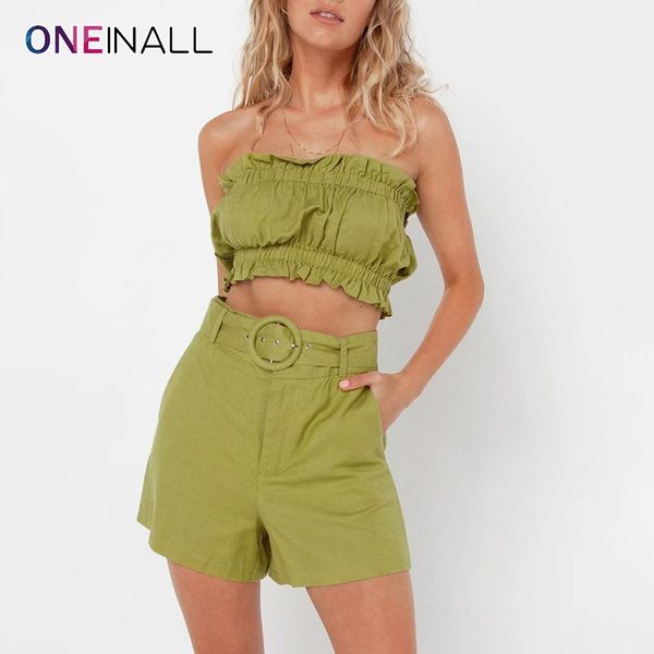 women's tracksuits oneinall green two piece set for females strapless high waist short trousers summer shorts suits 2021 clothing, Gray
women's tracksuits oneinall green two piece set for females strapless high waist short trousers summer shorts suits 2021 clothing, Gray
