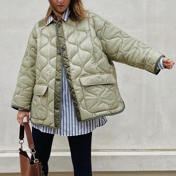 women's jackets women quilted jacket coats button-down color block long sleeve slit outerwear with flap pockets female winter fashion s, Black;brown
women's jackets women quilted jacket coats button-down color block long sleeve slit outerwear with flap pockets female winter fashion s, Black;brown