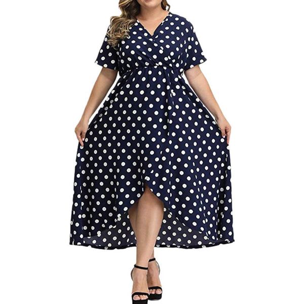 plus size dresses 2021 women summer dress 5xl female v neck short sleeve polka dot print casual high waist maxi long, Black
plus size dresses 2021 women summer dress 5xl female v neck short sleeve polka dot print casual high waist maxi long, Black