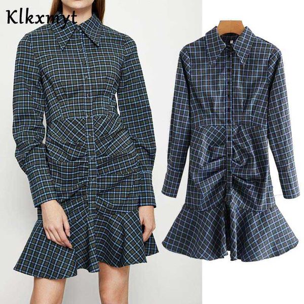 klkxmyt za dress women chic fashion check folds mini vintage long sleeve lapel female es vestidos mujer 210527, Black;gray
klkxmyt za dress women chic fashion check folds mini vintage long sleeve lapel female es vestidos mujer 210527, Black;gray