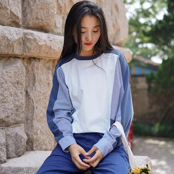 autumn women's round neck long-sleeved blousewomen 2021 loose casual wild stitching blouse ins tide blouses & shirts, White
autumn women's round neck long-sleeved blousewomen 2021 loose casual wild stitching blouse ins tide blouses & shirts, White