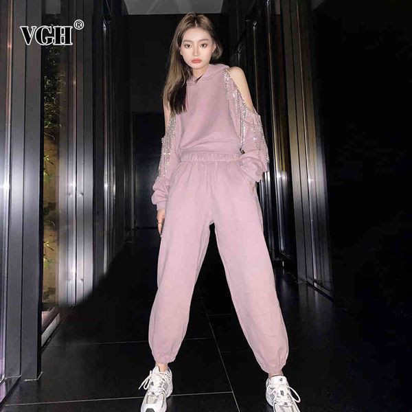vgh loose patchwork tassel set for women hooded collar off shoulder high waist casual pants female sets spring tide 210421, White
vgh loose patchwork tassel set for women hooded collar off shoulder high waist casual pants female sets spring tide 210421, White