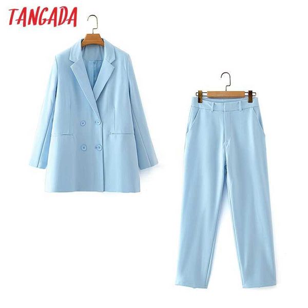 tangada tracksuit sets office lady work women's set blue blazer pants set suit 2 piece set coat and pants da74 210609, White
tangada tracksuit sets office lady work women's set blue blazer pants set suit 2 piece set coat and pants da74 210609, White