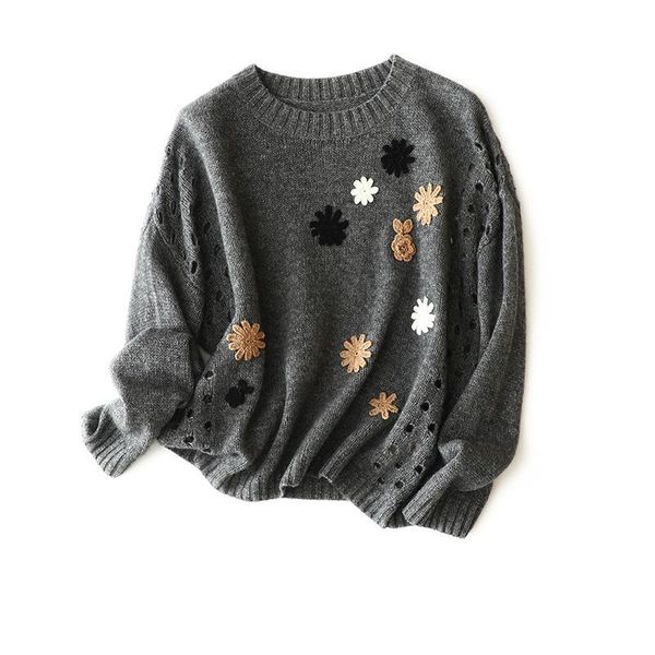 women's sweaters shuchan cashmere sweater women appliques prairie chic floral hollow out winter a-straight pullover clothes korean fash, White;black
women's sweaters shuchan cashmere sweater women appliques prairie chic floral hollow out winter a-straight pullover clothes korean fash, White;black