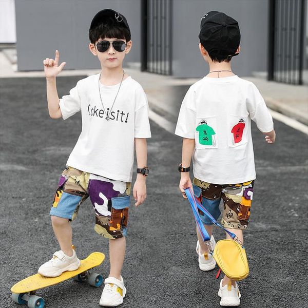 4 14t boys clothes summer set o neck short sleeve fashion patchwork letters print clothing suit high quality, White
4 14t boys clothes summer set o neck short sleeve fashion patchwork letters print clothing suit high quality, White
