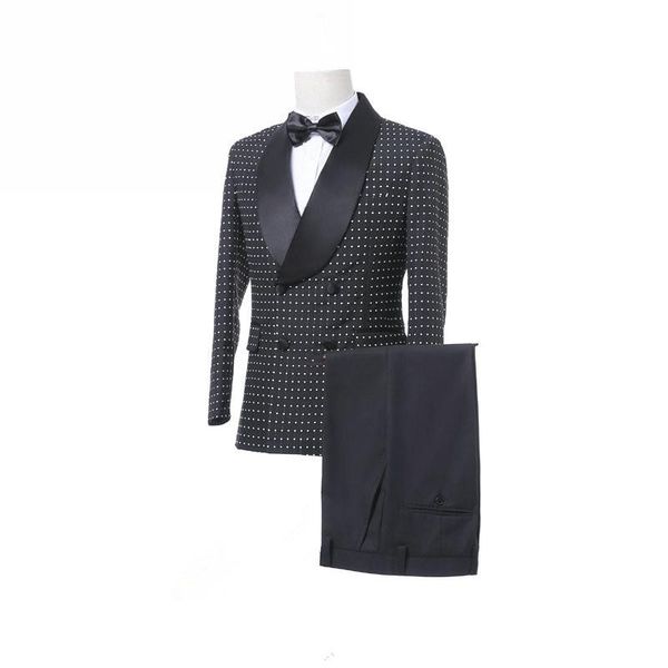 men black dot double breasted wedding suit with pants tuxedo for suits prom formal suits(jacket+pants+tie) men's & blazers, White;black
men black dot double breasted wedding suit with pants tuxedo for suits prom formal suits(jacket+pants+tie) men's & blazers, White;black