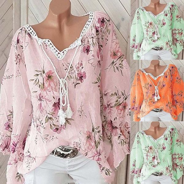 2021 spring and summer new women's v-neck stitching printing large long sleeve shirt, White
2021 spring and summer new women's v-neck stitching printing large long sleeve shirt, White