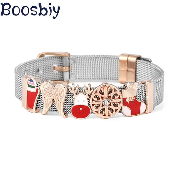 charm bracelets diy christmas stocking & reindeer slide beads fits10mm stainless steel mesh bracelet for women jewelry gift, Golden;silver
charm bracelets diy christmas stocking & reindeer slide beads fits10mm stainless steel mesh bracelet for women jewelry gift, Golden;silver