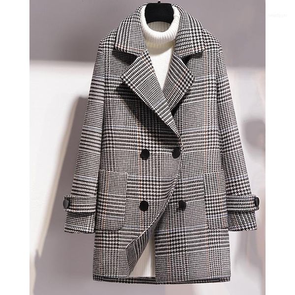 winter houndstooth woolen coat women's leisure jacket female loose large size overcoat slim blend outerwear1, Black
winter houndstooth woolen coat women's leisure jacket female loose large size overcoat slim blend outerwear1, Black
