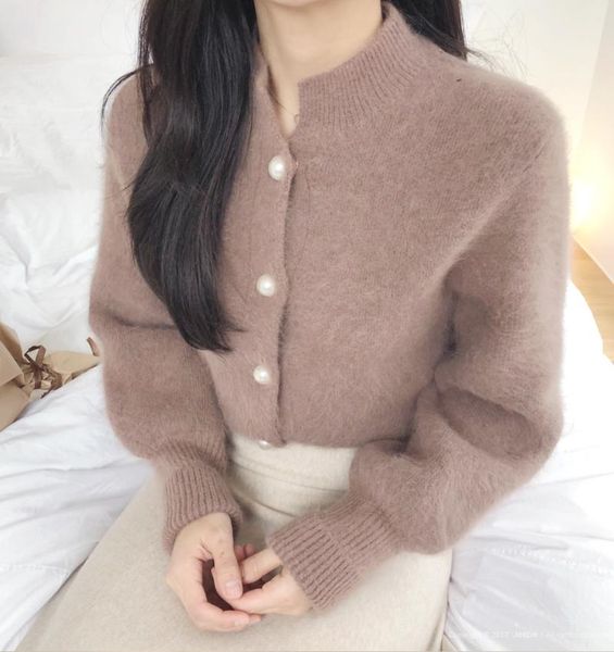 women's knits & tees auutmn chic pearls beads mohair sweater lantern sleeved knitted cardigan oversized, White
women's knits & tees auutmn chic pearls beads mohair sweater lantern sleeved knitted cardigan oversized, White