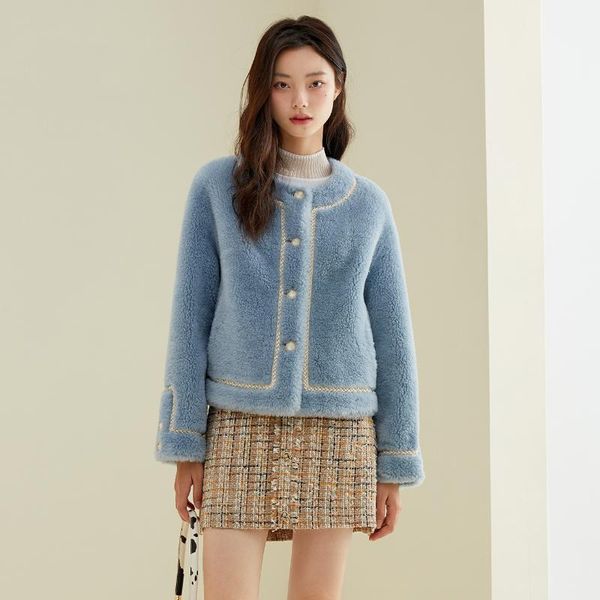 women's fur & faux short 100% fashion wool simple female jacket warm winter jackets sheep shearing coat casacos feminino zjt971, Black
women's fur & faux short 100% fashion wool simple female jacket warm winter jackets sheep shearing coat casacos feminino zjt971, Black
