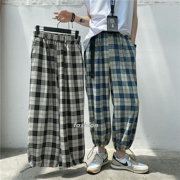summer cotton plaid pants men's fashion retro casual men streetwear wild loose elastic waist straight mens m-2xl, Black
summer cotton plaid pants men's fashion retro casual men streetwear wild loose elastic waist straight mens m-2xl, Black