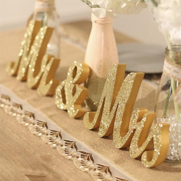 party decoration wedding table centerpiece golden silver glitter mr & mrs wooden letter marriage po booth prop favors1
party decoration wedding table centerpiece golden silver glitter mr & mrs wooden letter marriage po booth prop favors1