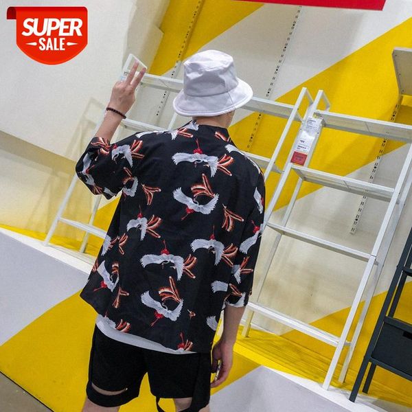 japanese retro crane three-quarter sleeve kimono for men and women couples loose medium-length cardigan shirt road robe jacket #o92n, White;black
japanese retro crane three-quarter sleeve kimono for men and women couples loose medium-length cardigan shirt road robe jacket #o92n, White;black