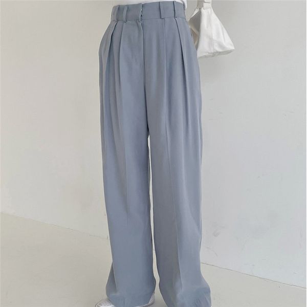 blue solid summer casual high waist ol straight loose all match wide leg pants plus size s-l femme chic trousers 210421, Black;white
blue solid summer casual high waist ol straight loose all match wide leg pants plus size s-l femme chic trousers 210421, Black;white