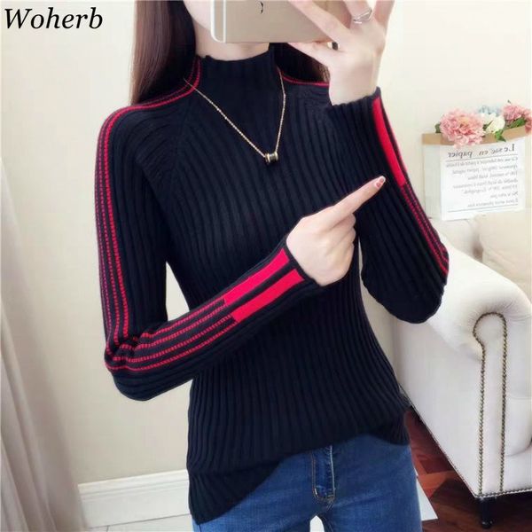 striped turtleneck pullover sweater women korean slim-fit stretch knitted ladies contrast jumper autumn winter 210417, White;black
striped turtleneck pullover sweater women korean slim-fit stretch knitted ladies contrast jumper autumn winter 210417, White;black