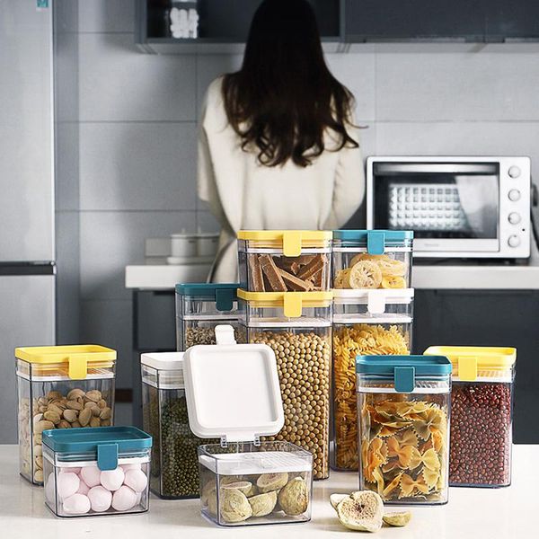 1pcs plastic container sealing storage canister with lid cereal containers flour tank for kitchen 500/1000/1600ml rh bottles & jars
1pcs plastic container sealing storage canister with lid cereal containers flour tank for kitchen 500/1000/1600ml rh bottles & jars