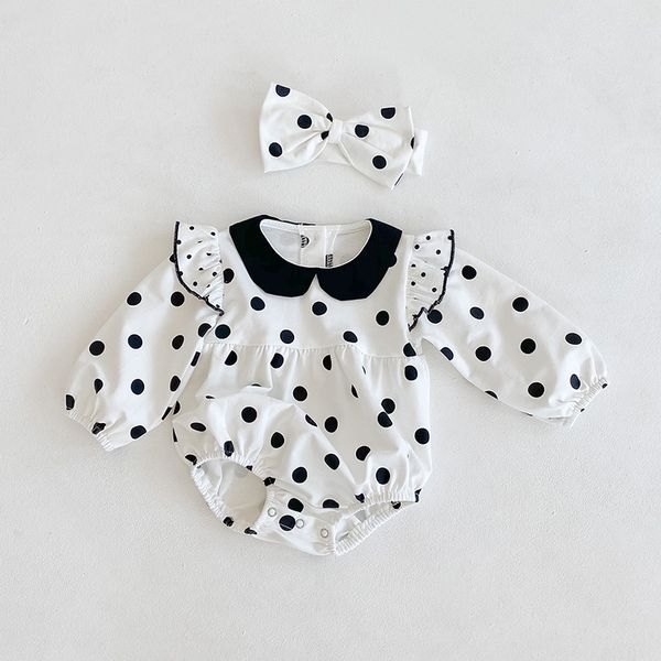 cute newborn baby girl bodysuit clothes long sleeve peter pan collar polka dot cotton jumpsuit body suit headband 2pcs outfits, Blue
cute newborn baby girl bodysuit clothes long sleeve peter pan collar polka dot cotton jumpsuit body suit headband 2pcs outfits, Blue