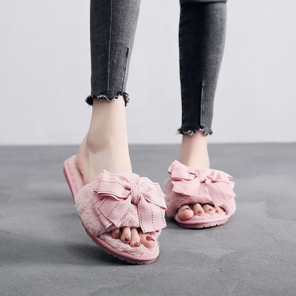 korean version of plush slippers handmade bow cotton room plush anti-skid warm in winter, Black
korean version of plush slippers handmade bow cotton room plush anti-skid warm in winter, Black