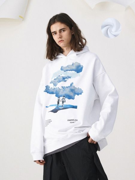 men slogan & figure graphic hoodie 07gx#, Black 
men slogan & figure graphic hoodie 07gx#, Black
