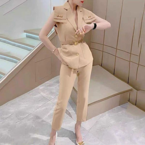 women's two piece pants women 2021 summer pant suits female temperament sleeveless vest fashion office lady slim nine suit work wear se, White
women's two piece pants women 2021 summer pant suits female temperament sleeveless vest fashion office lady slim nine suit work wear se, White