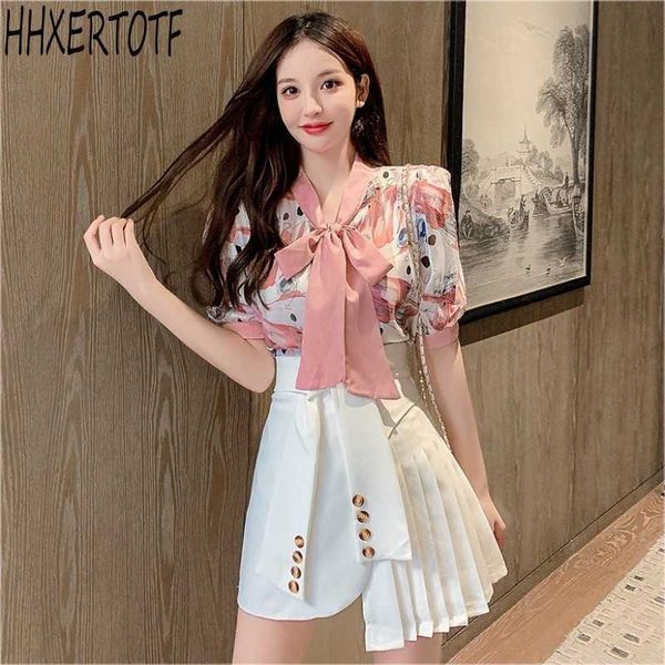 summer fashion ink print bow tie collar short sleeve shirt + high waist stitching pleated irregular skirt 2 piece sets 210531, White
summer fashion ink print bow tie collar short sleeve shirt + high waist stitching pleated irregular skirt 2 piece sets 210531, White