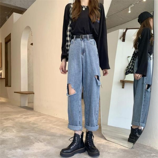 women's pants & capris 2021 korean style ripped jeans female all-match high-waist straight-leg jean loose wide-leg trousers for women, Black;white
women's pants & capris 2021 korean style ripped jeans female all-match high-waist straight-leg jean loose wide-leg trousers for women, Black;white