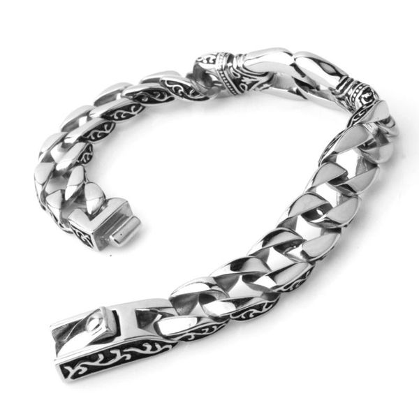 link, chain 12mm 8.66" fashion silver color men's bracelet 316l stainless steel vintage curved curb cuban link bangle jewelry, Black
link, chain 12mm 8.66" fashion silver color men's bracelet 316l stainless steel vintage curved curb cuban link bangle jewelry, Black