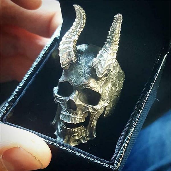 cluster rings vintage gothic punk men's stainless steel ring steampunk demon satan skull hiphop motorcycle rock biker jewelry gift, Golden;silver
cluster rings vintage gothic punk men's stainless steel ring steampunk demon satan skull hiphop motorcycle rock biker jewelry gift, Golden;silver
