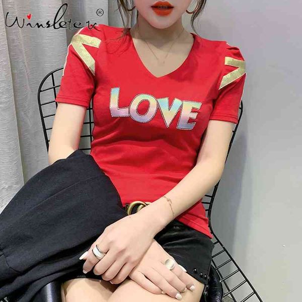 women's t-shirt summer korean clothes t-shirt fashion letter diamonds women cotton ropa mujer short sleeve bottoming shi, White
women's t-shirt summer korean clothes t-shirt fashion letter diamonds women cotton ropa mujer short sleeve bottoming shi, White