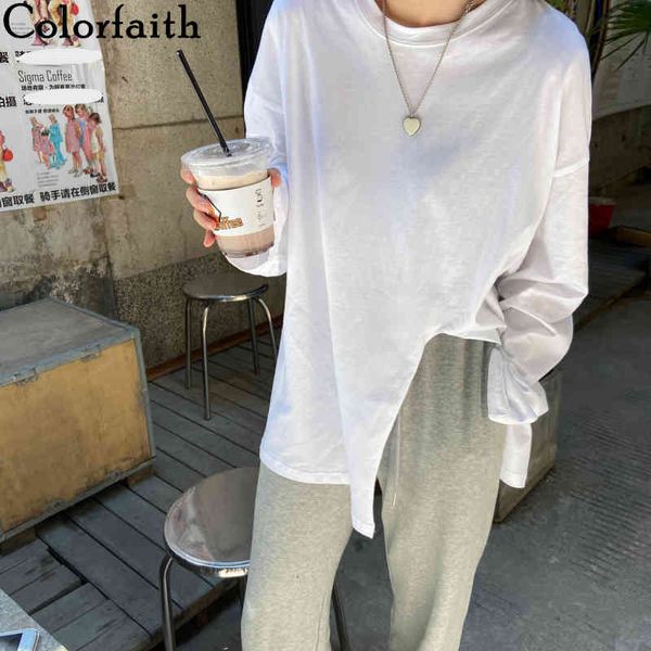 colorfaith new women autumn winter t-shirt split bottoming basic fashionable minimalist style wild oversize t2526b 210413, White
colorfaith new women autumn winter t-shirt split bottoming basic fashionable minimalist style wild oversize t2526b 210413, White
