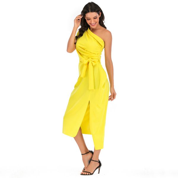 factory605w ruffles solid women's mid length dress with in spring and summer of 2019, White;black
factory605w ruffles solid women's mid length dress with in spring and summer of 2019, White;black