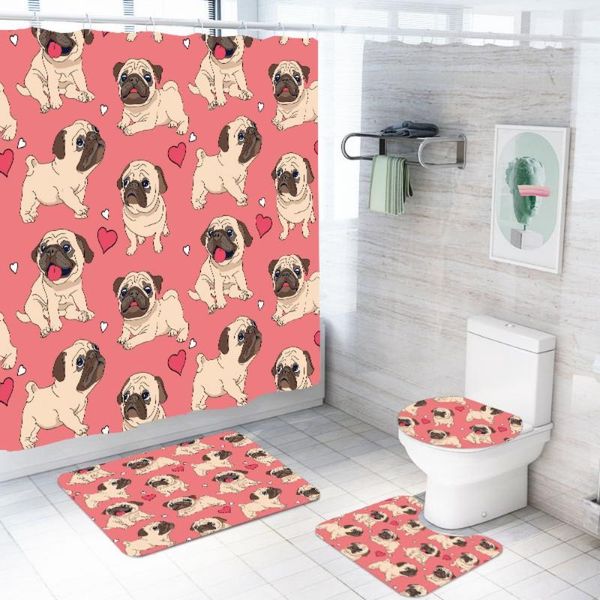bath accessory set cute cartoon dachshund curtain with hooks dog print shower toilet lid cover rug mats 4pcs non-slip doormat
bath accessory set cute cartoon dachshund curtain with hooks dog print shower toilet lid cover rug mats 4pcs non-slip doormat