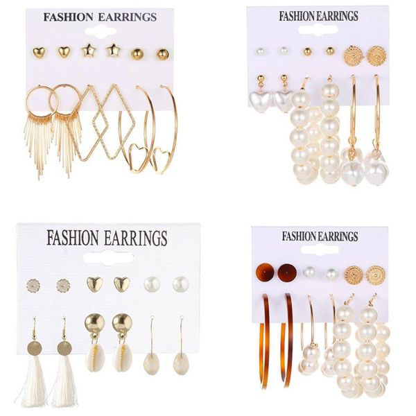 4style fashion women pearl gem earrings set sweet shell star heart flower geometric tassel earring lady charm wedding accessorie stud, Golden;silver
4style fashion women pearl gem earrings set sweet shell star heart flower geometric tassel earring lady charm wedding accessorie stud, Golden;silver