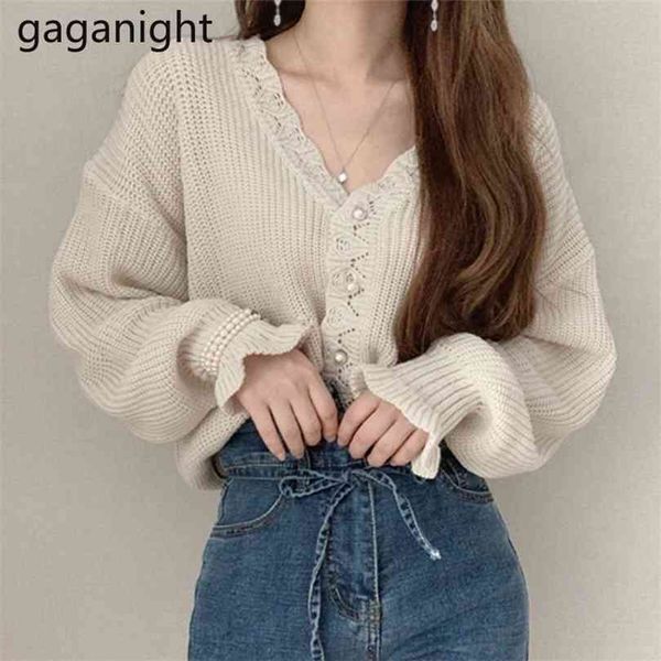 gaganight knit women elegant sweater spring autumn fashion solid casual loose cardigan beading single breasted ruffles kardigan 210922, White;black
gaganight knit women elegant sweater spring autumn fashion solid casual loose cardigan beading single breasted ruffles kardigan 210922, White;black