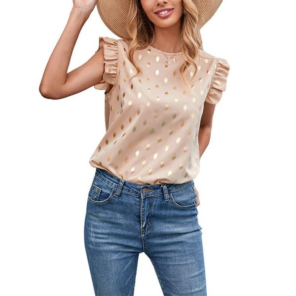 women's blouses & shirts efinny elegant women falbala sleeve summer european style polka dots blouse s-xl, White
women's blouses & shirts efinny elegant women falbala sleeve summer european style polka dots blouse s-xl, White