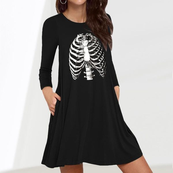 casual dresses fashion women's mini dress halloween skeleton printed long sleeve with pocket autumn female loose #t2g, Black;gray
casual dresses fashion women's mini dress halloween skeleton printed long sleeve with pocket autumn female loose #t2g, Black;gray